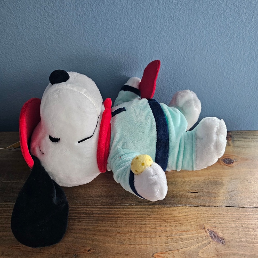 Peanuts Snoopy Pickleball Plush Toy Mint Green Tracksuit Red Visor Ruz 2024 11" - Picture 4 of 6